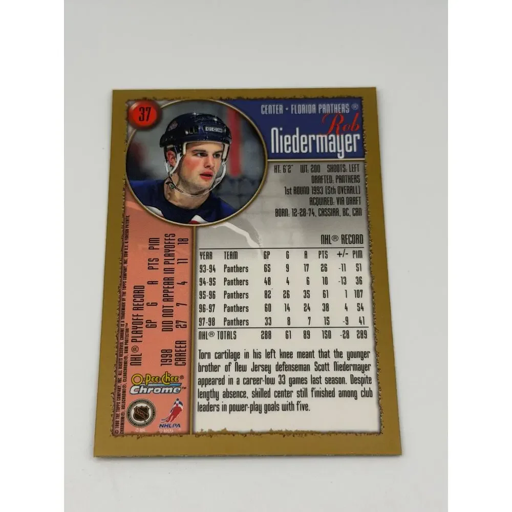 1998-99 O-Pee-Chee Chrome Refractor #37 Rob Niedermayer Panthers